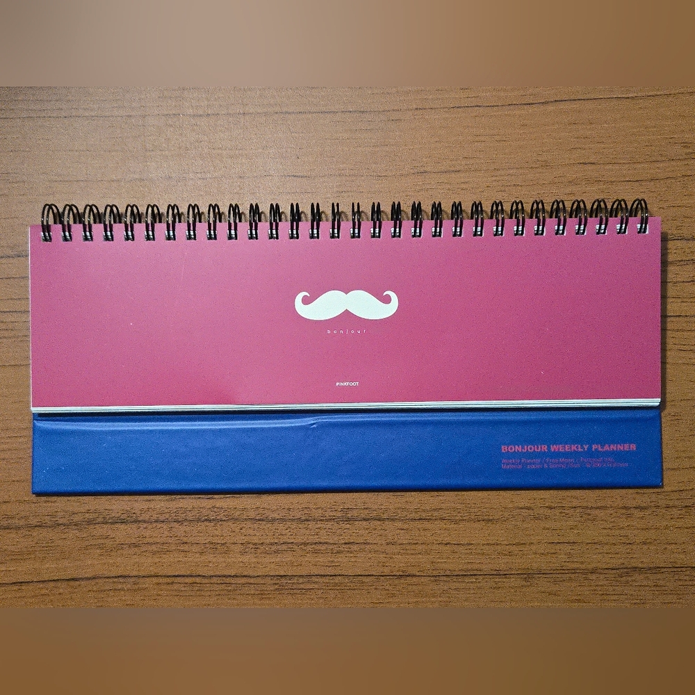 PinkFoot Bonjour Mustache Weekly Planner - Korean Stationary